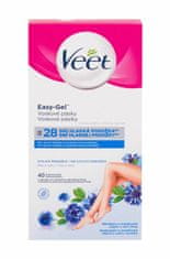 Veet 40ks easy-gel wax strips body and legs sensitive skin,