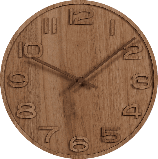 Prim Dřevěné nástěnné hodiny 3D Wood, dřevěné ručičky