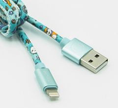 Mizoo Designový USB kabel X51- tyrkysový pro telefony Apple (Lightning) 