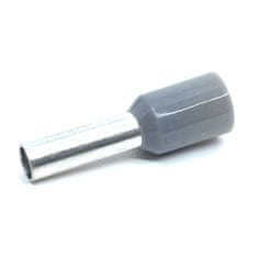 Izolovaná kabelová dutinka šedá 4mm2 / L=16,5mm 100 ks