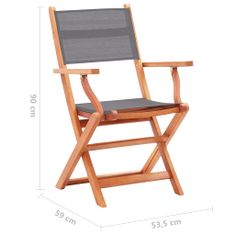 Petromila Skládací zahradní židle 6 ks šedé masivní eukalyptus a textilen