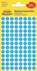 Avery Zweckform Kulaté značkovací etikety 3011 | Ø 8 mm, 416 ks etiket v balení, barva modrá