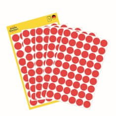 Avery Zweckform Kulaté značkovací etikety 3141 | Ø 12 mm, 270 ks etiket v balení, barva červená