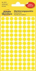 Avery Zweckform Kulaté značkovací etikety 3013 | Ø 8 mm, 416 ks etiket v balení, barva žlutá