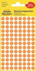Avery Zweckform Kulaté značkovací etikety 3178 | Ø 8 mm, 416 ks, jasně oranžová