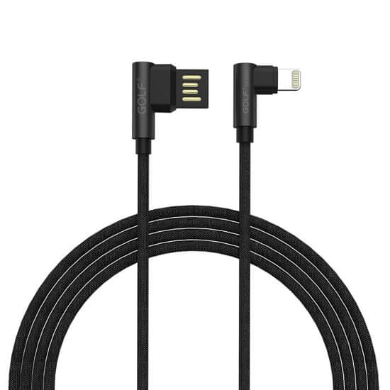GOLF Kvalitní USB kabel s praktickou "L" koncovkou v černé barvě - USB-C