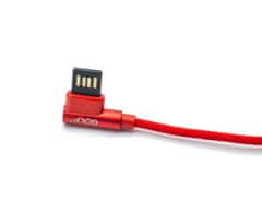 GOLF Kvalitní USB kabel s praktickou "L" koncovkou v červené barvě - Lightning 