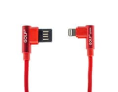ORNATE Kvalitní USB kabel pro hráče s "L" koncovkou v červené barvě - Lightning 