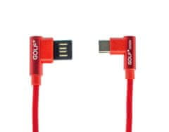 GOLF Kvalitní USB kabel s praktickou "L" koncovkou v červené barvě - USB-C