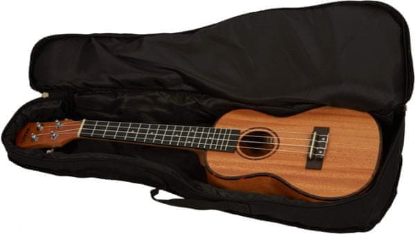  krásné koncertní ukulele Cascha HH 2035 Concert Mahogany Ukulele Set matná povrchová úprava 18 pražců plnohodnotný zvuk zhotovené z mahagonového dřeva bohatá výbava krásné také jako dárek 