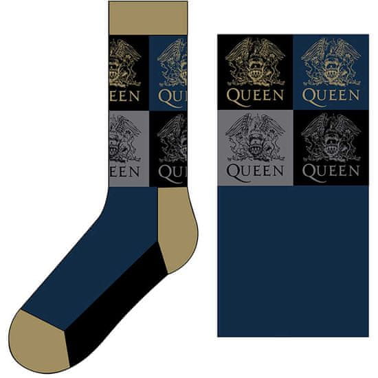CurePink Pánské ponožky Queen: Crest Blocks (velikost EU 40-45)