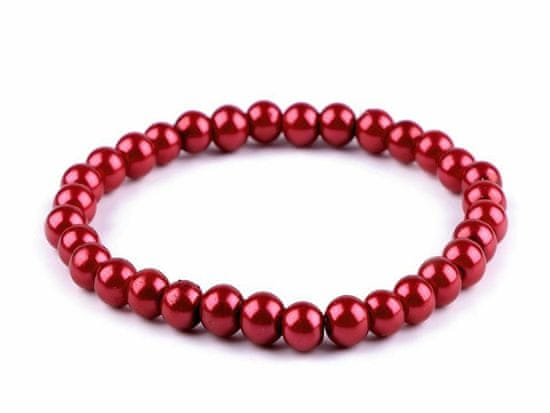 Kraftika 1ks 7 červená perlový náramek, perlové štrasové náramky