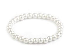 Kraftika 1ks 1 bílá perlový náramek, perlové štrasové náramky