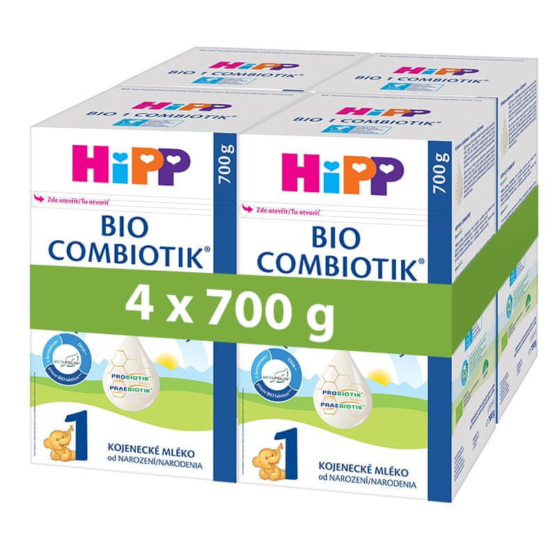 Levně HiPP 1 BIO Combiotik Počáteční mléčná kojenecká výživa 4x700 g