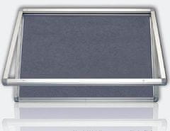 2x3 Vitrína s horizontálním otevíráním, výplň šedý filc 90x120 cm