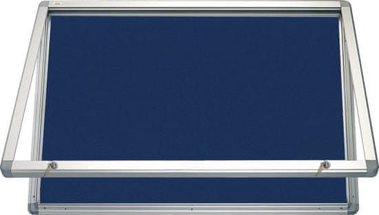 2x3 Horizontální vitrina 150x100 cm, zámek,filcový vnitřek - modrý