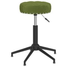 Greatstore Otočná masážní stolička světle zelená samet