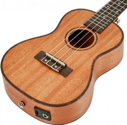  gyönyörű koncert ukulele Cascha HH 2035E Concert Mahogany Ukulele Set EQ matt felületi kezelés 18 érintő teljes hangzás mahagóni fából gazdag felszerelés gyönyörű ajándékként is 