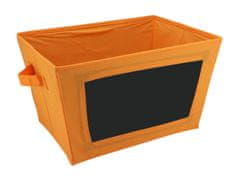 TimeLife Skladovací box s tabulkou na křídu 40x23cm oranžový