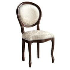 Taranko Rustikální jídelní židle Krzeslo O - wenge / krémový vzor (A4 Versalles 1)