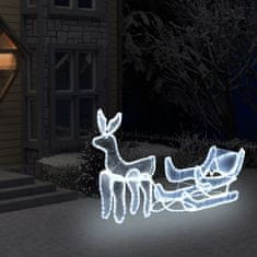 Vidaxl Vánoční světelná dekorace vyplétaný sob se sáněmi 216 LED