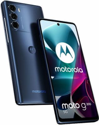 Motorola Moto G200, výkonný procesor, mobilní síť 5G, FHD+ displej, 144 Hz, trojitý fotoaparát, čtečka otisků prstů v rámečku, NFC,