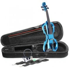 Stagg EVN X-4/4 MBL, elektrické housle s pouzdrem a sluchátky, modrá metalíza