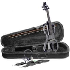 Stagg EVN X-4/4 BK, elektrické housle s pouzdrem a sluchátky, černé