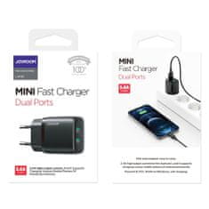 Joyroom Mini Fast Charger síťová nabíječka 2x USB 2.4A 12W, černá