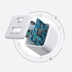 Joyroom Mini Fast Charger síťová nabíječka USB / USB-C 30W PD QC, bíla