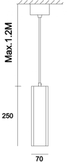 Light Impressions Light Impressions Kapego závěsné svítidlo Polaris 220-240V AC/50-60Hz GU10 1x max. 35,00 W 70 mm šedá 342095