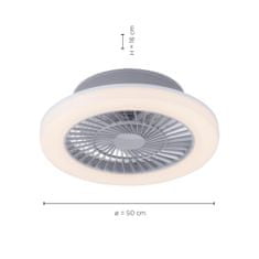 PAUL NEUHAUS LEUCHTEN DIREKT is JUST LIGHT LED stropní svítidlo kruhové v barvě oceli s ventilátorem 2700K