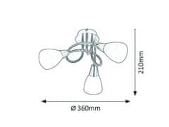 Rabalux  JENNA stropní svítidlo max. 3x40W | E14 | IP20 - saténový chrom