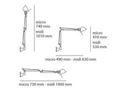 Artemide Artemide Tolomeo Micro stolní, stojací, nástěnná lampa LED 2700K - tělo lampy A0103W00
