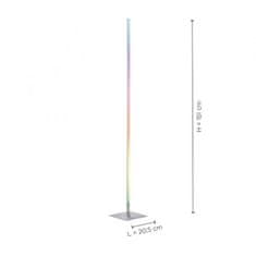 PAUL NEUHAUS LEUCHTEN DIREKT is JUST LIGHT LED stojací svítidlo, barva ocel, RGB, dálkový ovladač, stmívatelné RGB plus 2700-5000K 11788-55