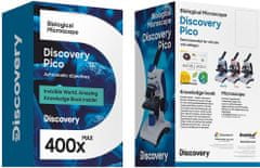 Levenhuk Discovery Pico, 40-400x bílomodrá, + kniha Neviditelný svět
