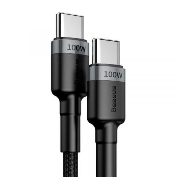 Levně BASEUS Datový kabel Cafule USB-C PD2.0 100W 2m 20V 5A šedo-černý