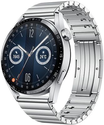 Chytré hodinky Huawei Watch GT 3 Elite elegantní design, odolné tělo 3D zakřivené sklo nerezová ocel, sledování tepu, SpO2spánku, tréninkový režim, multisport, dlouhá výdrž, bezdrátové nabíjení, vodotěsné, GPS, dlouhá výdrž, hudební přehrávač, AMOLED displej barometr 5ATM vodotěsnost výkonné chytré hodinky sportovní hodinky bezdrátové nabíjení Bluetooth volání TruSeen 5.0+