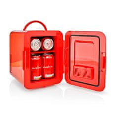 Nedis KAFR120CRD přenosná mini lednička, 4 l, AC 100 - 240 V / 12 V , červená