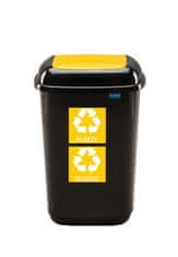 Plafor Odpadkový koš na tříděný odpad 28 l s víkem - žlutý, plast