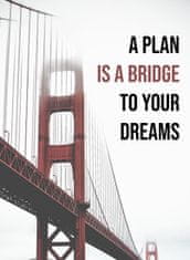 Motivační plakát "A PLAN IS A BRIDGE TO YOUR DREAMS", rozměr A1