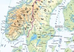 Excart Evropa - nástěnná obecně zeměpisná mapa 140 x 98 cm (česky) - laminovaná mapa