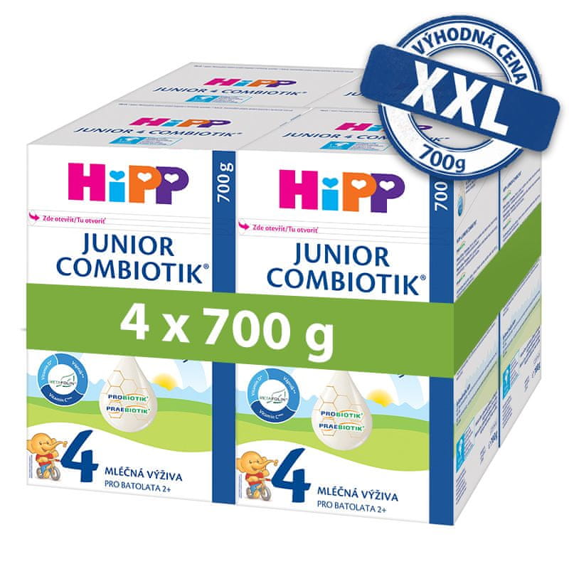 Levně HiPP 4 Junior Combiotik Batolecí mléko 4x700 g