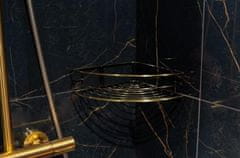 DURAmat Drátěná polička rohová, zlatý antik, 30,5x22,3x7,1 cm