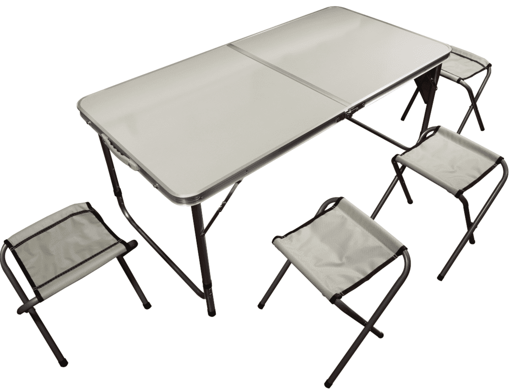 Rojaplast Campingový set - stůl 120 × 60 cm + 4 stoličky - zánovní