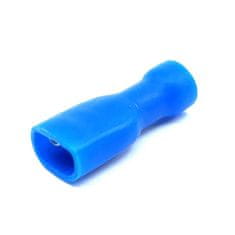 Celoizolované Cu lisovací dutinky ploché modré 4,8×0,8mm / 2,5mm2 100 ks