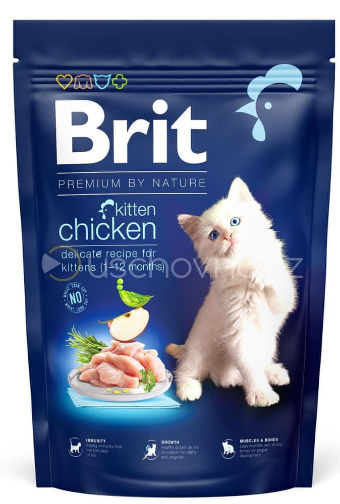 Levně Brit Premium by Nature Cat. Kitten Chicken, 1,5 kg