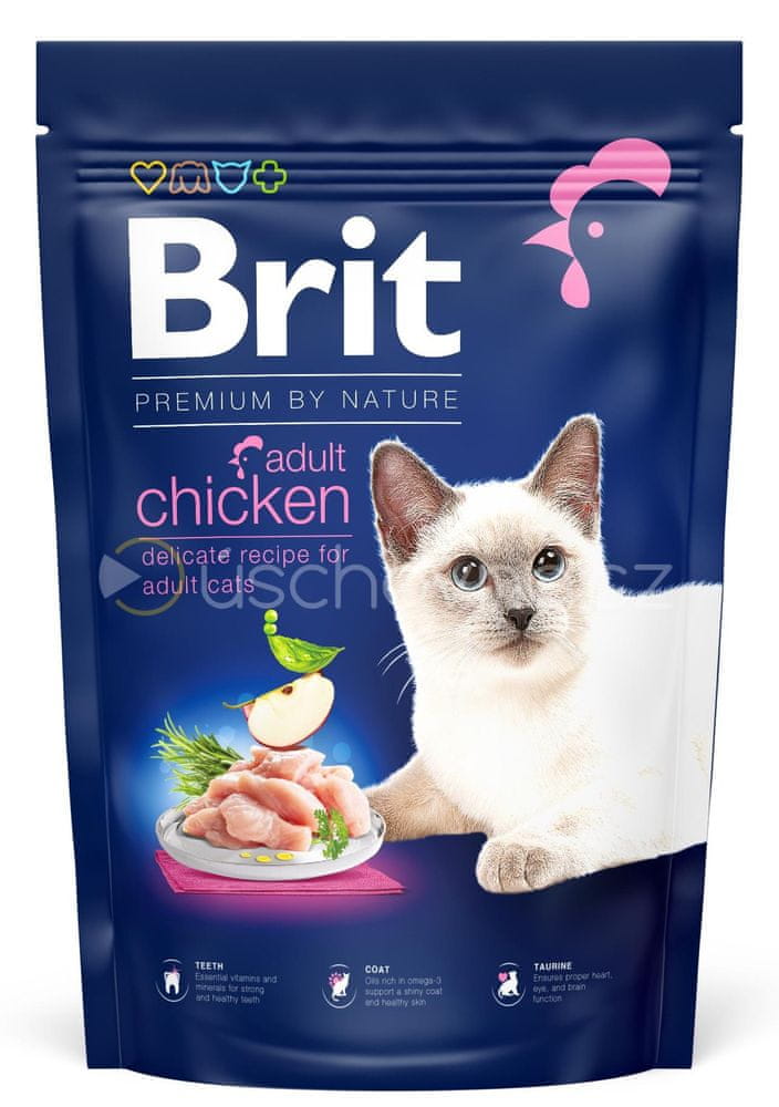Levně Brit Premium by Nature Cat. Adult Chicken, 1,5 kg