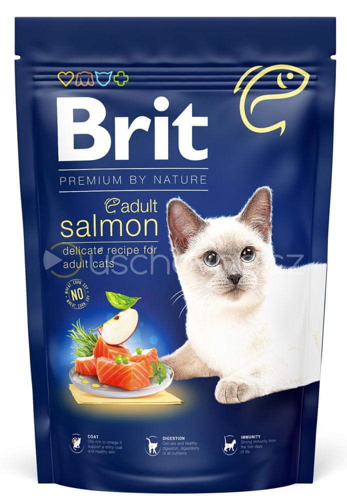 Levně Brit Premium by Nature Cat. Adult Salmon, 1,5 kg
