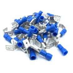 Izolované Cu lisovací rozbočovače ploché modré 6,3×0,8mm / 2,5mm2 100 ks